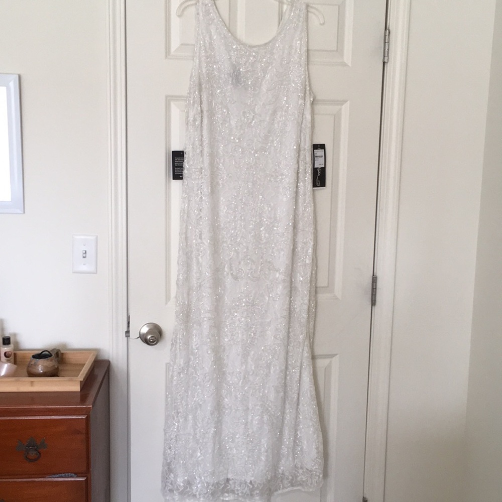 Fully beaded white gown